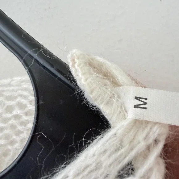 Open Knit Sweater Cream Sheer Lightweight Layering Top M Made In Italy Y2K - Picture 4 of 6